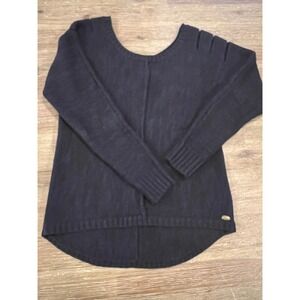 Guess Los Angeles Navy Blue Wool Blend Cutout Shoulder Knit Sweater Medium